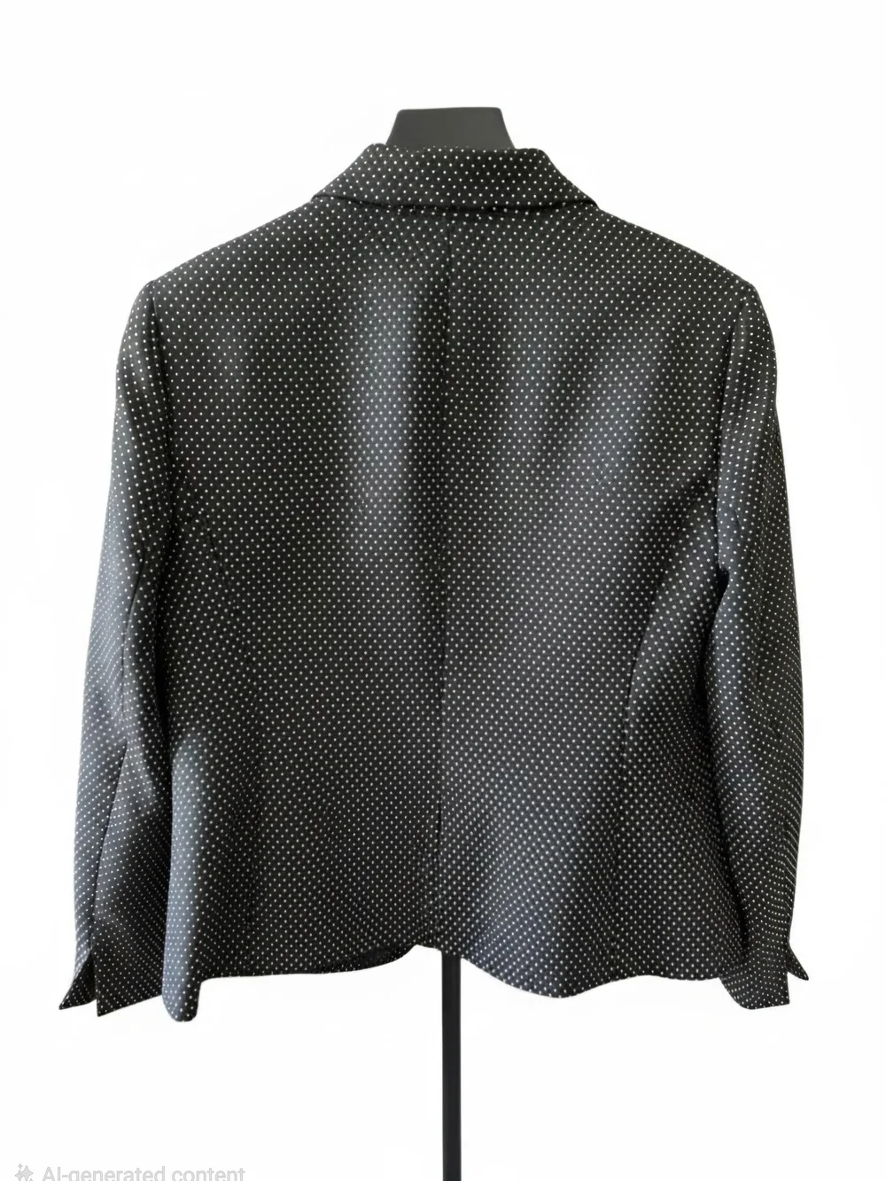Evan Picone Women's Black Polka Dot Tailored Blazer - Classic Two-Button